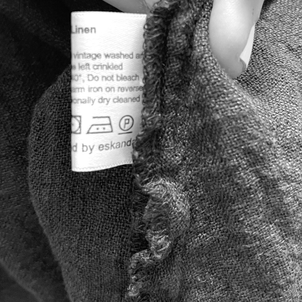 Eskandar 100% Linen Open Front Longline  Cardigan Coat Charcoal‎ Gray Lagenlook - Picture 3 of 7